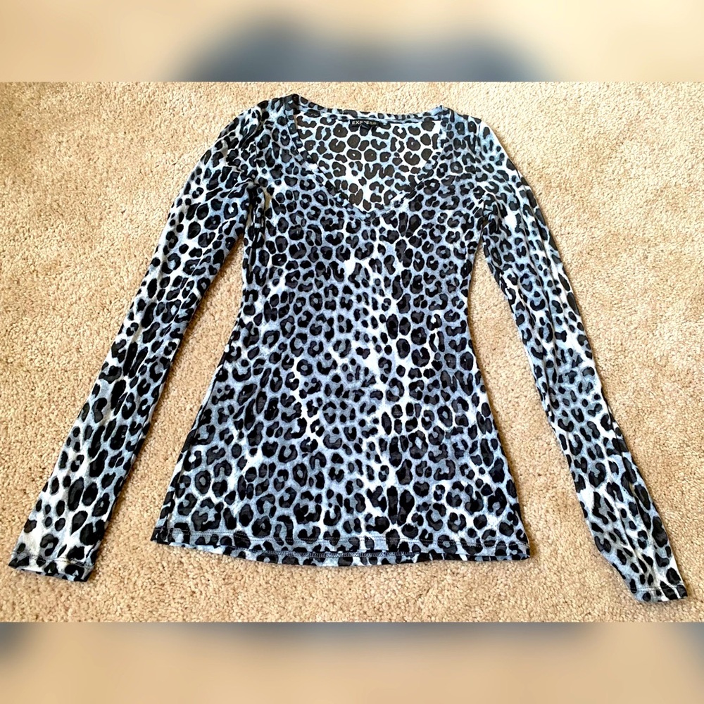 Express V-Neck Animal Print Top
